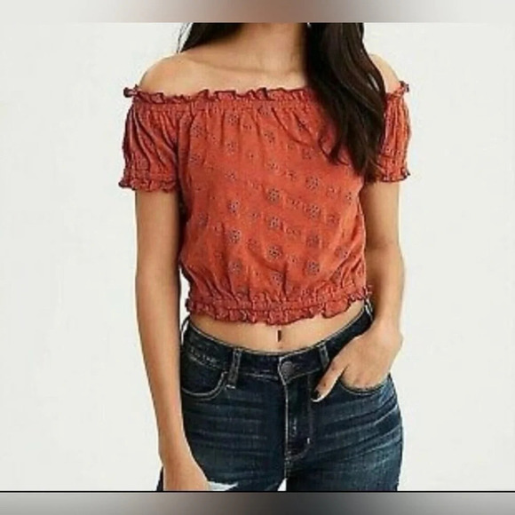 American Eagle Cropped Short Sleeve Shirt, Size Small. Good Condition. - Picture 1 of 5